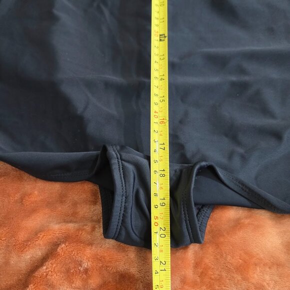 Black Ruched One-Piece Swimsuit Size 16W NWT - Picture 6 of 10